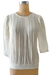 Embroidered blouse, 'Chic Shirring' - Embroidered White Blouse with Shirred Hem from India