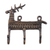 Brass key rack, 'Palatial Reindeer' - Reindeer-Shaped Copper-Plated Brass Key Rack from India thumbail