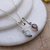 Halskette mit Granat- und Blautopas-Anhänger - Klassische einkarätige Halskette mit Granat- und Blautopas-Anhänger