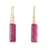 Gold-plated ruby dangle earrings, 'Vibrant Glam' - 18k Gold-Plated Dangle Earrings with Ruby Gems from India thumbail