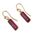 Gold-plated ruby dangle earrings, 'Vibrant Glam' - 18k Gold-Plated Dangle Earrings with Ruby Gems from India (image 2c) thumbail