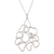 Halskette mit Anhänger aus Zuchtperlen - Abstrakte florale Halskette mit Anhänger aus Sterlingsilber und Perle