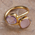 Anillo envolvente bañado en oro con amatista y cuarzo rosa - anillo envolvente de amatista y cuarzo rosa de 4 quilates chapado en oro de 18 k