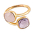 Gold-plated amethyst and rose quartz wrap ring, 'Duet of Emotions' - 18k Gold-Plated 4-Carat Amethyst and Rose Quartz Wrap Ring