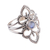 Rainbow moonstone cocktail ring, 'Misty Divinity' - Polished Floral Natural Rainbow Moonstone Cocktail Ring thumbail