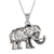 Collar colgante de plata de ley - Collar con colgante de plata de ley en forma de elefante de la India
