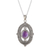 Amethyst pendant necklace, 'Twilight Enchantment' - Amethyst and Sterling Silver Pendant Necklace from India thumbail