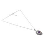 Amethyst pendant necklace, 'Twilight Enchantment' - Amethyst and Sterling Silver Pendant Necklace from India