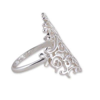 Sterling silver cocktail ring, 'Tree Fantasy' - High Polished Vine-Shaped Sterling Silver Cocktail Ring