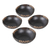 Ceramic bowls, 'Classic Saga' (set of 4) - Set of 4 Handcrafted Round Black Ceramic Bowls