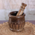 Wood mortar and pestle, 'Aesthetic Essence' - Hand-Carved Wood Mortar and Pestle with Burnt Finish