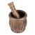 Wood mortar and pestle, 'Aesthetic Essence' - Hand-Carved Wood Mortar and Pestle with Burnt Finish