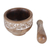 Wood mortar and pestle, 'Artistic Flavor' - Leaf-Themed Wood Mortar & Pestle Carved and Painted by Hand