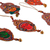 Adornos de cuero (juego de 6) - Juego de 6 adornos de cuero de dios hindú tradicional pintados