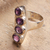 Amethyst cocktail ring, 'Glorious Wisdom' - Sterling Silver Cocktail Ring with 4-Carat Amethyst Gems (image 2) thumbail