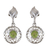 Rhodium-plated peridot dangle earrings, 'Green Swirl' - Rhodium-Plated Dangle Earrings with One-Carat Peridot Gems