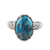 Sterling silver cocktail ring, 'Palatial Beauty' - Polished Floral Oval Composite Turquoise Cocktail Ring thumbail