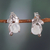 Rhodium-plated rainbow moonstone stud earrings, 'Oneiric Leaf' - Rhodium-Plated Sterling Silver Rainbow Moonstone Earrings (image 2) thumbail