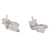 Rhodium-plated rainbow moonstone stud earrings, 'Oneiric Leaf' - Rhodium-Plated Sterling Silver Rainbow Moonstone Earrings (image 2c) thumbail