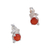 Rhodium-plated carnelian stud earrings, 'Flaming Leaf' - Rhodium-Plated Sterling Silver Carnelian Stud Earrings (image 2c) thumbail