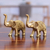 Brass figurines, 'Greetings from the Sages' (pair) - Traditional and Cultural Elephant Brass Figurines (Pair)