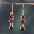 Gold-plated garnet dangle earrings, 'Crimson Dazzle' - 22k Gold-Plated Dangle Earrings with 6-Carat Garnet Gems (image 2) thumbail