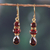 Gold-plated garnet dangle earrings, 'Crimson Dazzle' - 22k Gold-Plated Dangle Earrings with 6-Carat Garnet Gems