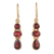 Gold-plated garnet dangle earrings, 'Crimson Dazzle' - 22k Gold-Plated Dangle Earrings with 6-Carat Garnet Gems thumbail