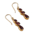 Gold-plated garnet dangle earrings, 'Crimson Dazzle' - 22k Gold-Plated Dangle Earrings with 6-Carat Garnet Gems (image 2c) thumbail
