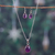 Amethyst jewelry set, 'Blissful Amethyst ' - Amethyst Cabochon Pendant Necklace and Earrings Jewelry Set (image 2b) thumbail