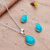 Sterling silver jewelry set, 'Blissful Aqua' - Reconstituted Turquoise Necklace and Earrings Jewelry Set (image 2) thumbail