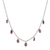 Garnet charm necklace, 'Dancing Devotion' - Sterling Silver Charm Necklace with 7-Carat Garnet Jewels thumbail