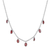 Garnet charm necklace, 'Dancing Devotion' - Sterling Silver Charm Necklace with 7-Carat Garnet Jewels