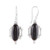 Onyx dangle earrings, 'Nocturnal Muse' - Polished Oval Onyx Cabochon Dangle Earrings from India