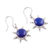 Lapis lazuli dangle earrings, 'Solar Intuition' - Polished Sun-Themed Lapis Lazuli Dangle Earrings from India