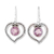 Amethyst dangle earrings, 'Wise Heartbeat' - Heart-Shaped Faceted 4-Carat Round Amethyst Dangle Earrings