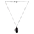 Onyx pendant necklace, 'Nocturnal Muse' - Polished Oval Onyx Cabochon Pendant Necklace from India