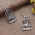 Sterling silver dangle earrings, 'Delicate Liberty' - Inspirational Caged Bird Sterling Silver Dangle Earrings