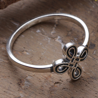 Sterling silver cocktail ring, 'Infinite Knot' - Polished Celtic-Inspired Sterling Silver Cocktail Ring