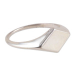 Sterling silver band ring, 'Diamond Desire' - High-Polished Diamond-Shaped Sterling Silver Band Ring
