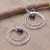 Amethyst dangle earrings, 'Triple Wisdom' - Modern Polished Sterling Silver and Amethyst Dangle Earrings (image 2b) thumbail