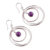 Amethyst dangle earrings, 'Triple Wisdom' - Modern Polished Sterling Silver and Amethyst Dangle Earrings (image 2c) thumbail