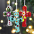 Wool felt ornaments, 'Colorful Faith' (set of 3) - Set of 3 Colorful Floral Cross-Shaped Wool Felt Ornaments (image 2) thumbail