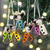 Wool felt ornaments, 'Reindeer Gathering' (set of 6) - Set of 6 Handcrafted Colorful Reindeer Wool Felt Ornaments (image 2) thumbail