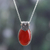 Carnelian pendant necklace, 'Flaming Sunset' - Polished Traditional Natural Carnelian Pendant Necklace (image 2) thumbail