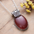 Carnelian pendant necklace, 'Flaming Sunset' - Polished Traditional Natural Carnelian Pendant Necklace (image 2b) thumbail