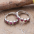 Ruby hoop earrings, 'Ruby Days' - Classic One-Carat Ruby and Sterling Silver Hoop Earrings (image 2) thumbail