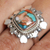 Sterling silver cocktail ring, 'Splendorous Heaven' - Star and Heart-Themed Reconstituted Turquoise Cocktail Ring