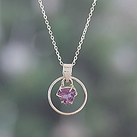 Collar colgante de amatista, 'Purple Luminosity' - Collar colgante de amatista de 3 billones de quilates altamente pulido