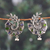 Multi-gemstone dangle earrings, 'Peacock of Jewels' - Peacock-Shaped Two-Carat Multi-Gemstone Dangle Earrings